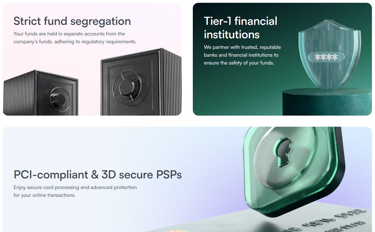 XMTrading fund safety measures: segregation, Tier-1 institutions and PCI-compliant PSPs